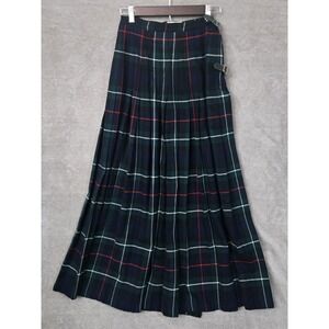 The Scotch House Skirt Womens Size 14 Blue Tartan‎ Plaid Pure Wool Kilt Scotland